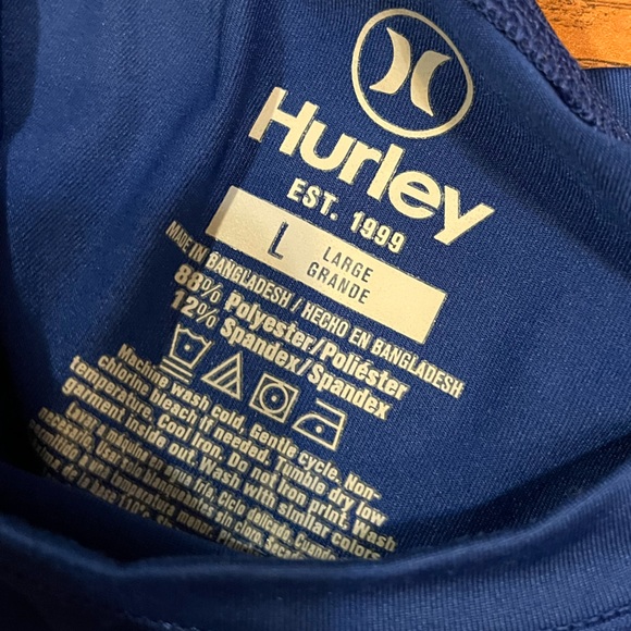 Hurley tee men’s Large blue long sleeve shirt performance stretch MFG active - Picture 6 of 8